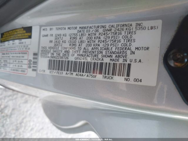 Toyota Tacoma Base V6 Image 8