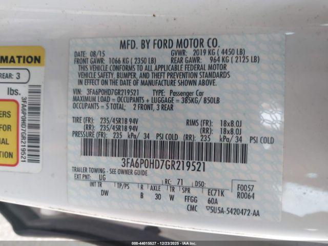 Ford Fusion Se Image 3